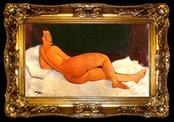 framed  Amedeo Modigliani Nude, Looking Over Her Right Shoulder, ta009-2
